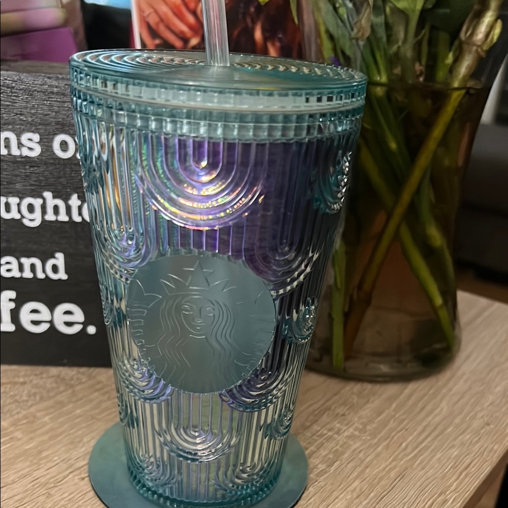 Starbucks Blue Tumbler with Straw